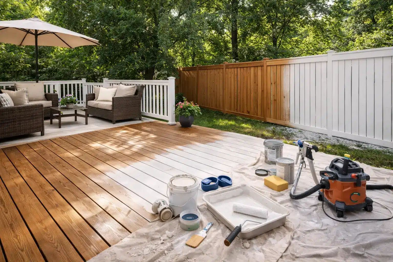deck fence painting staining apache design and restoration pro